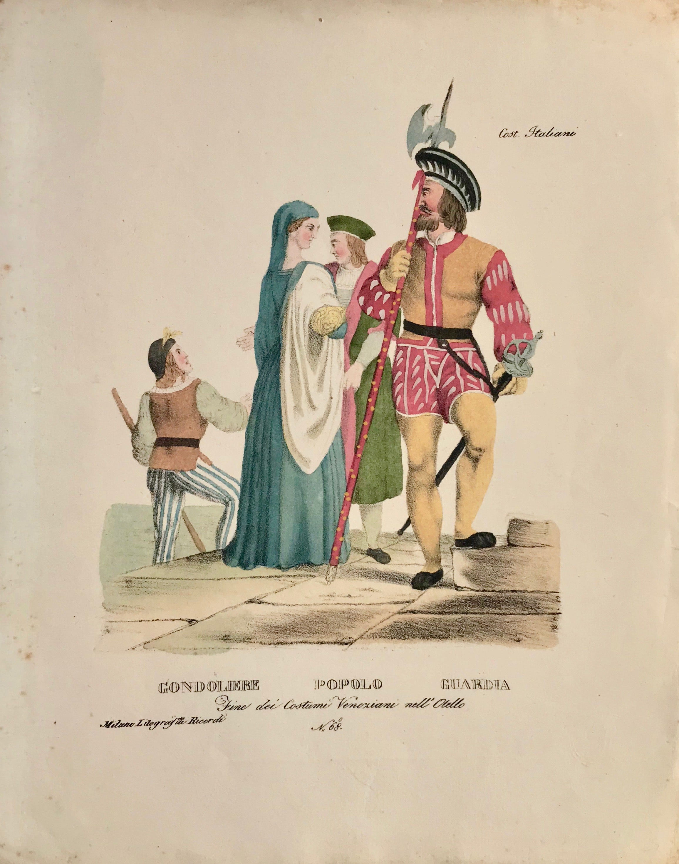 1799 Italian Clothing Design Stencils - Set of 2 (Gondolier, People, Guard, Aurelio) for DIY Fashion, Historical Costume Making & Art Projects