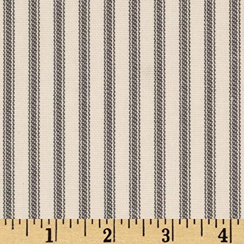 Santee Print Works Vertical Ticking Stripe Ivory Charcoal Cotton Duvet Cover Set - Soft & Breathable Bedding for Cozy Bedroom Decor