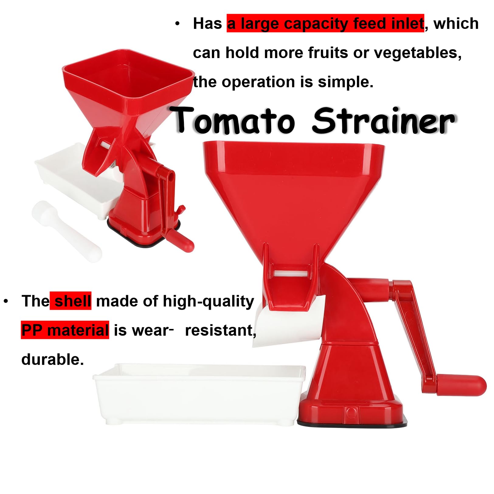 Premium Tomato Strainer & Sauce Maker - Easy-to-Use Food Strainer for Homemade Tomato Sauce, Salsa, Marinara, and More | Perfect Kitchen Tool for Canning, Cooking, and Meal Prep | Ideal Gift for Home Chefs
