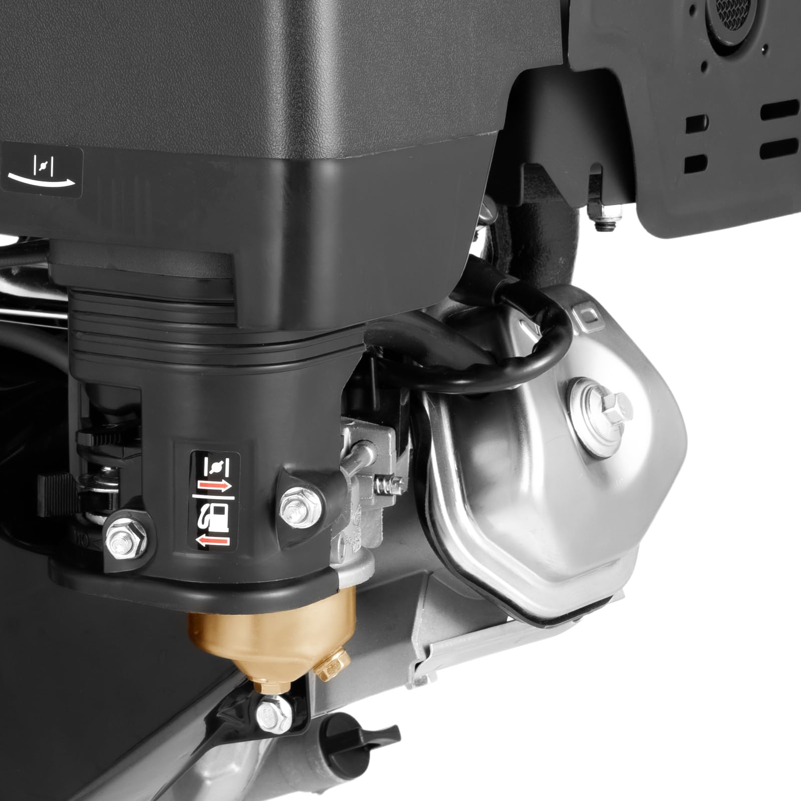 TBVECHI 15HP 420CC 4-Stroke OHV Gasoline Engine - Low Fuel Consumption, Oil Alarm, Manual Recoil Start - Ideal for Lawn Mowers, Tillers & Garden Tools (Black)