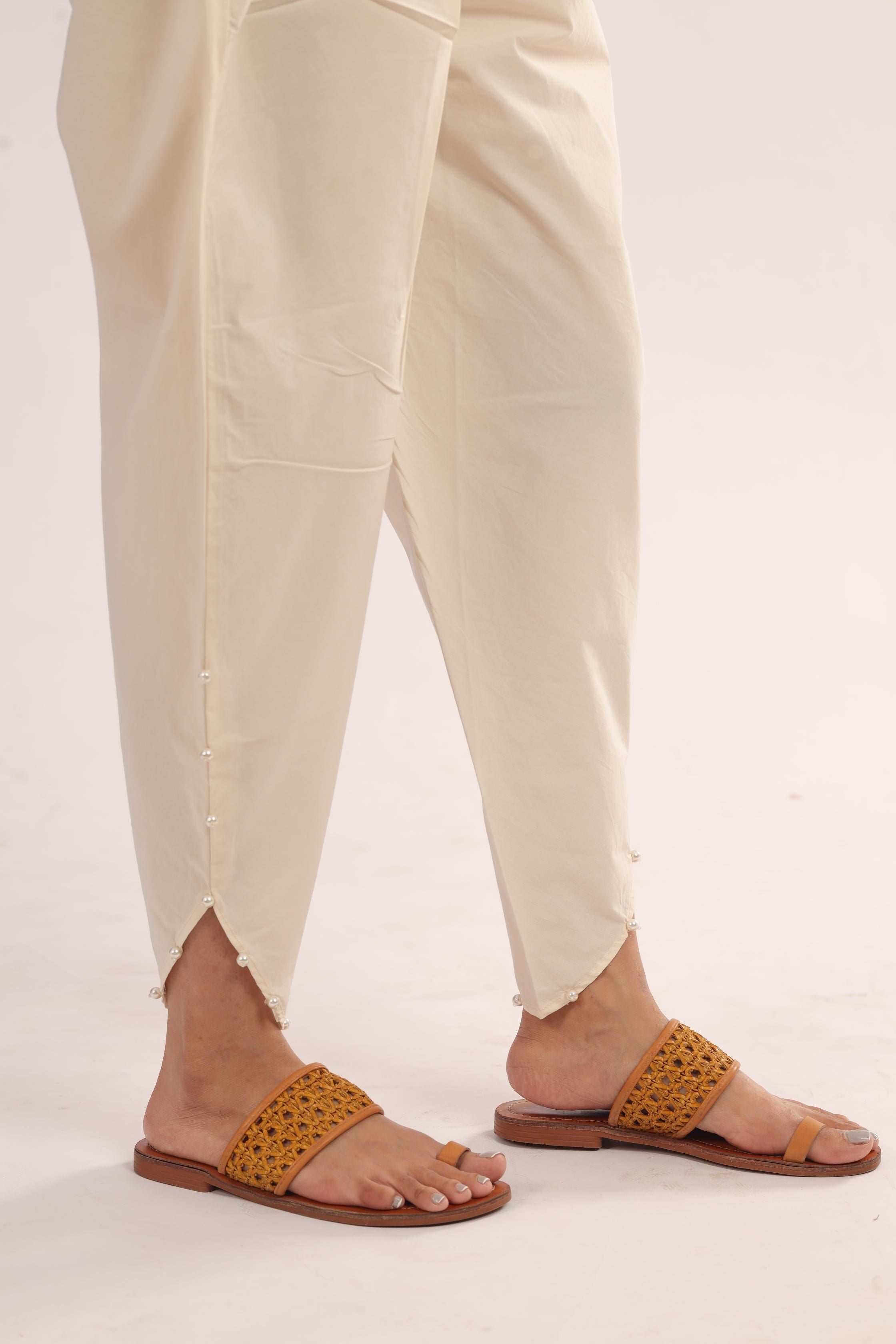 Stylish Cotton Beige Trousers for Women - Comfortable Casual Pants for Work & Travel | Perfect for Office, Daily Wear & Outdoor Activities