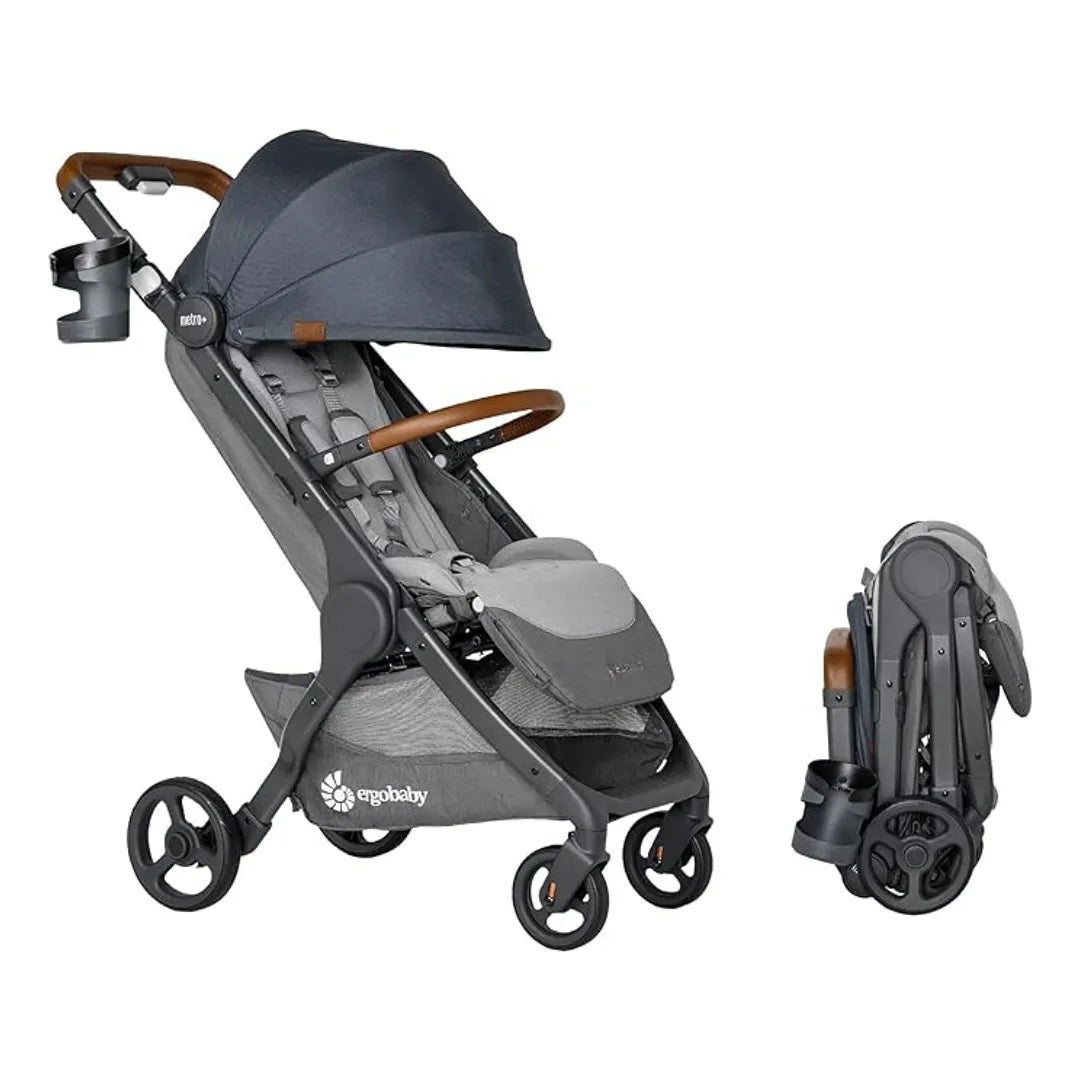Metro+ Deluxe Compact Baby Stroller - Lightweight Travel Stroller for Toddlers, Easy Fold & Carry, London Grey - Perfect for City Walks, Air Travel & Shopping