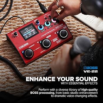 BOSS VE-22 Vocal Performer & Looper Pedal - Professional Vocal Effects Processor for Singers & Musicians - Perfect for Live Performances, Studio Recording & Karaoke Nights