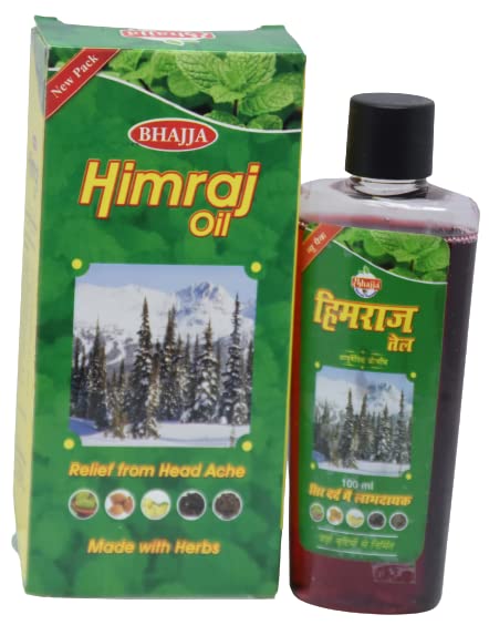URJUWANI Bhajja Himraj Herbal Hair Oil - 100ml for Headache Relief & Scalp Care | Natural Ayurvedic Remedy for Stress & Relaxation | Perfect for Daily Hair Massage & Aromatherapy