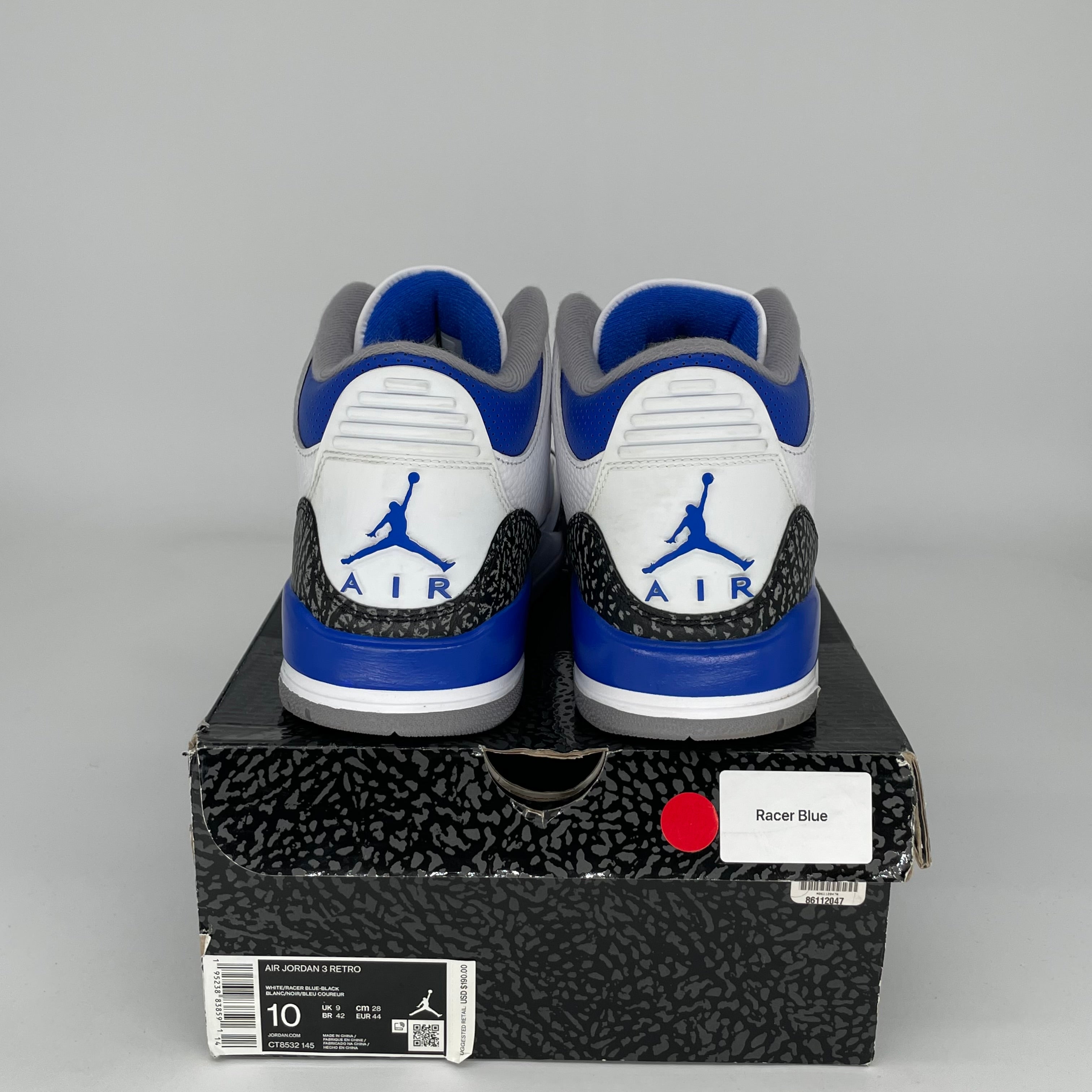 AIR JORDAN 3 RACER BLUE Men's Basketball Shoes Size 10 - Retro Style Sneakers for Running & Streetwear (CT8532-145) | Perfect for Sports, Gym Workouts and Casual Fashion