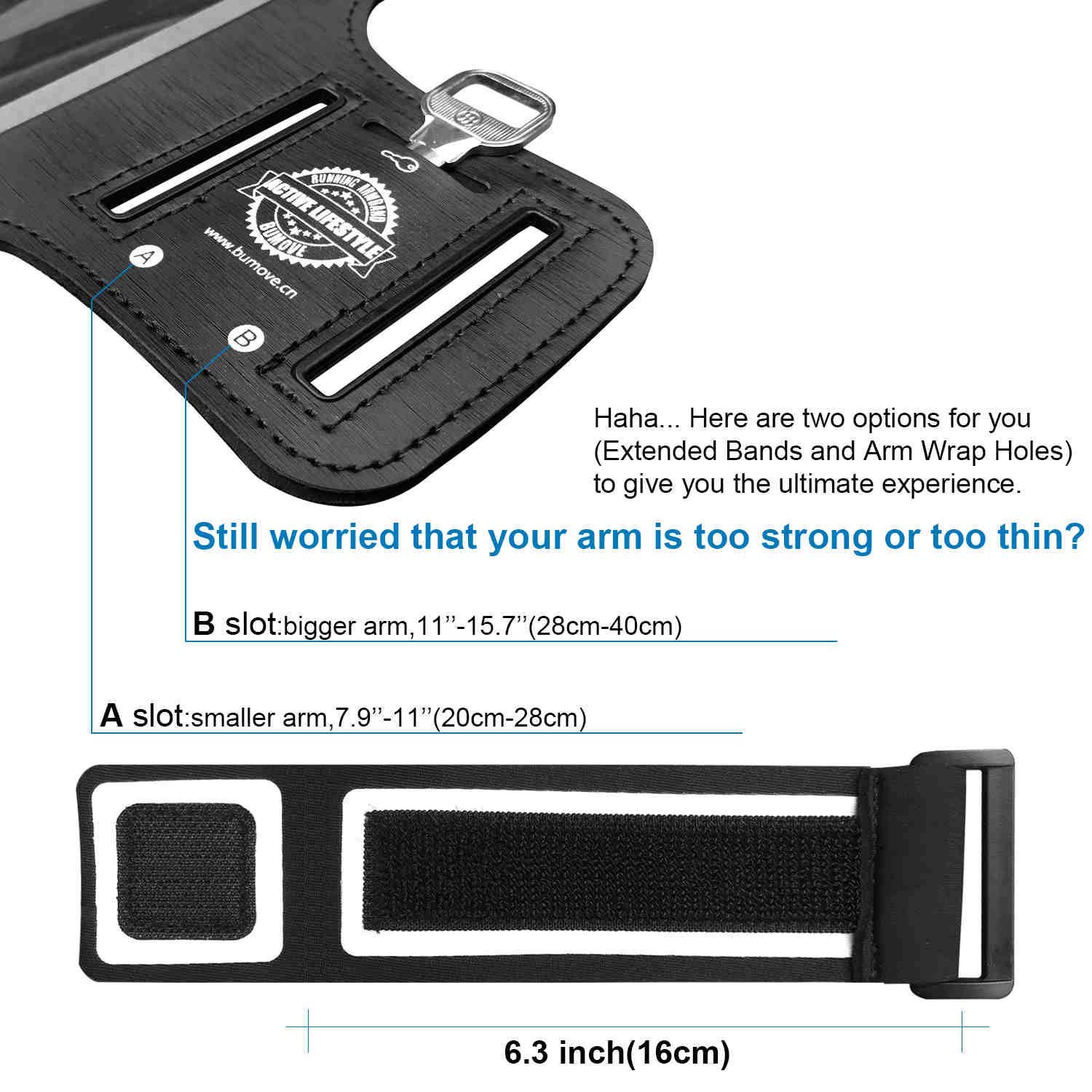 Samsung Galaxy S25/S24/S23/S22/S21/S20/S10 Running Armband with Card Holder - Adjustable Phone Armband for Gym, Workouts, Jogging & Sports (Black) - Perfect for Running, Cycling, Fitness Training & Outdoor Activities
