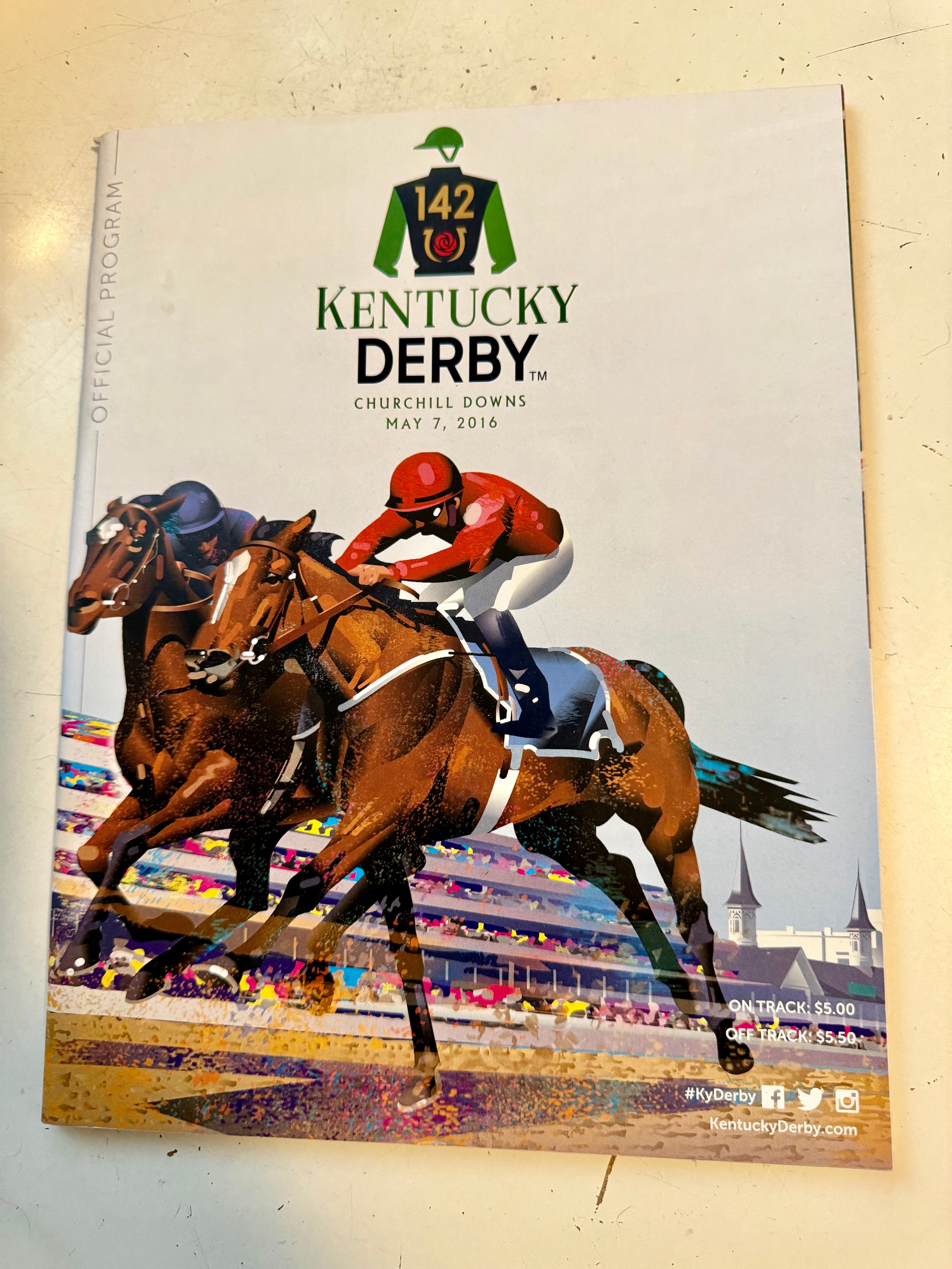 2016 Kentucky Derby Official Racing Program with Admission Ticket & Stubs - Perfect for Collectors and Horse Racing Fans