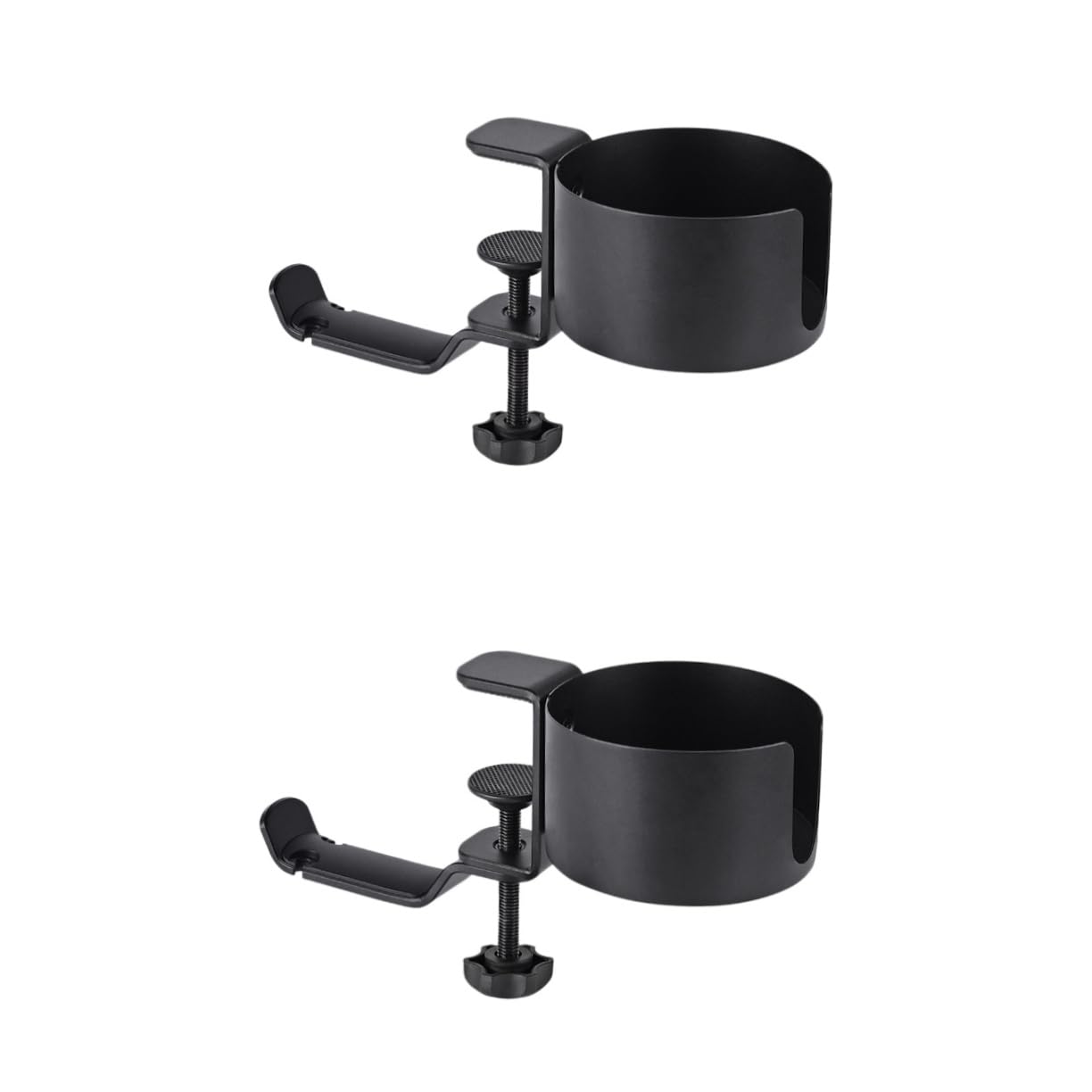 LIFKOME 2-Pack Rotating Cup and Headphone Holder Stand - Space Saving Desk Organizer for Office, Gaming Setup, and Home Decor