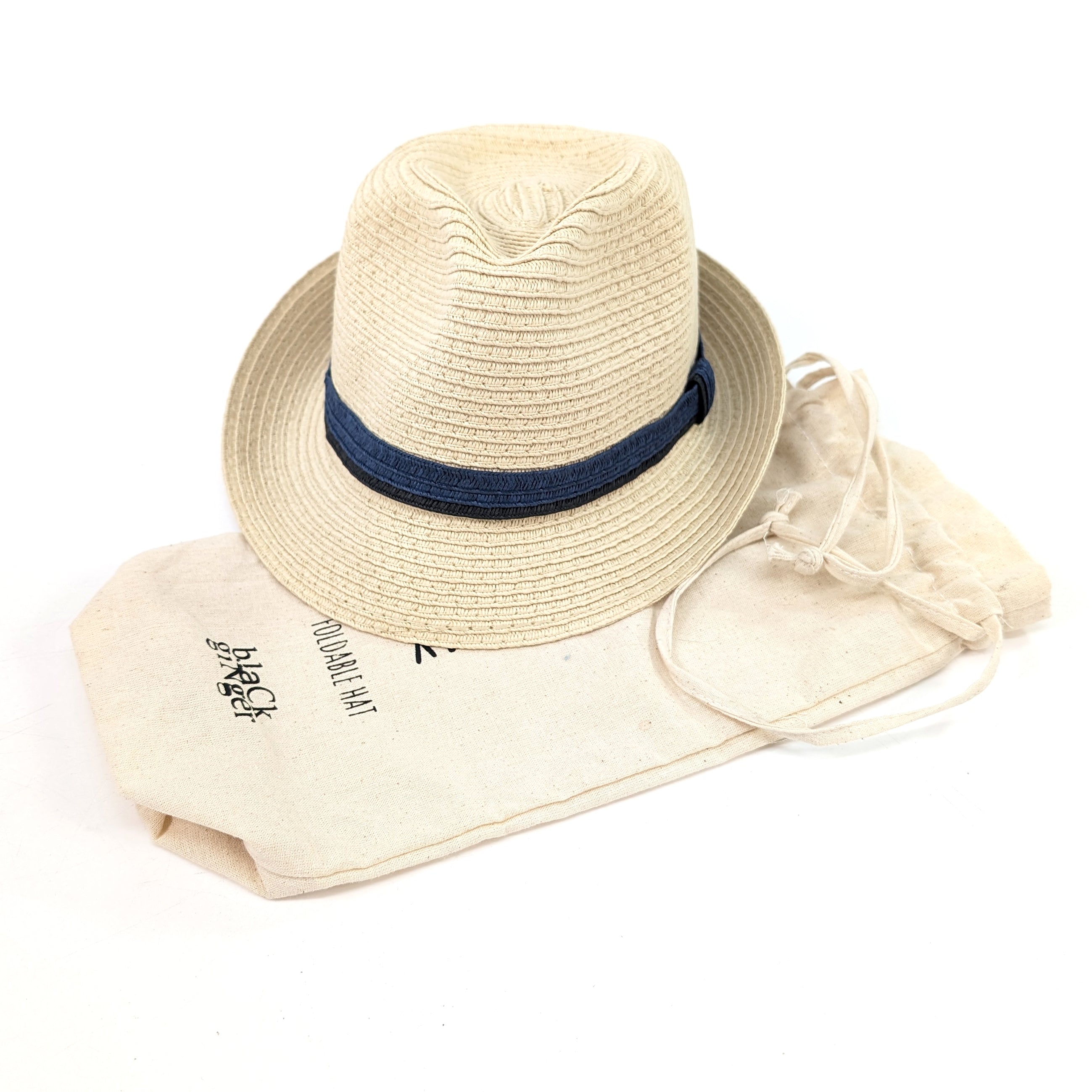 Kids' Foldable Trilby Hat with Two Blue Bands - Stylish Sun Protection for Boys & Girls - Perfect for Outdoor Play, Beach Trips, and Summer Fashion