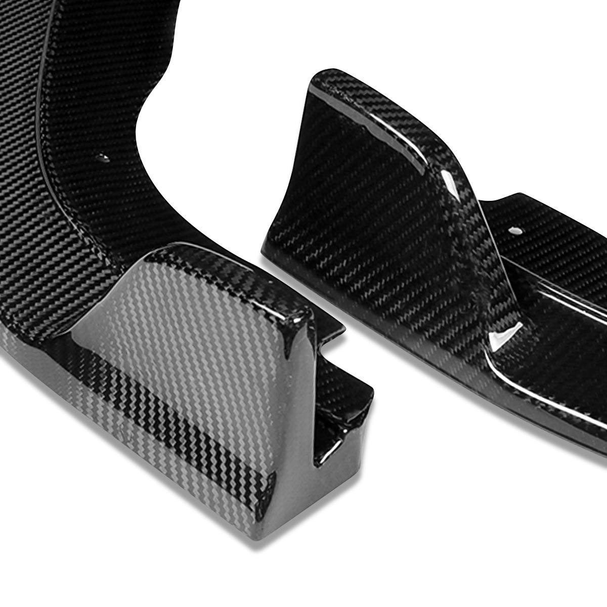 DNA MOTORING Front Bumper Lip with Vertical Stabilizers for 2018-2020 Honda Fit - Resin Carbon Fiber Style (2-PU-685-R-RCF) | Enhance Aerodynamics & Sporty Look for Street Racing & Car Shows