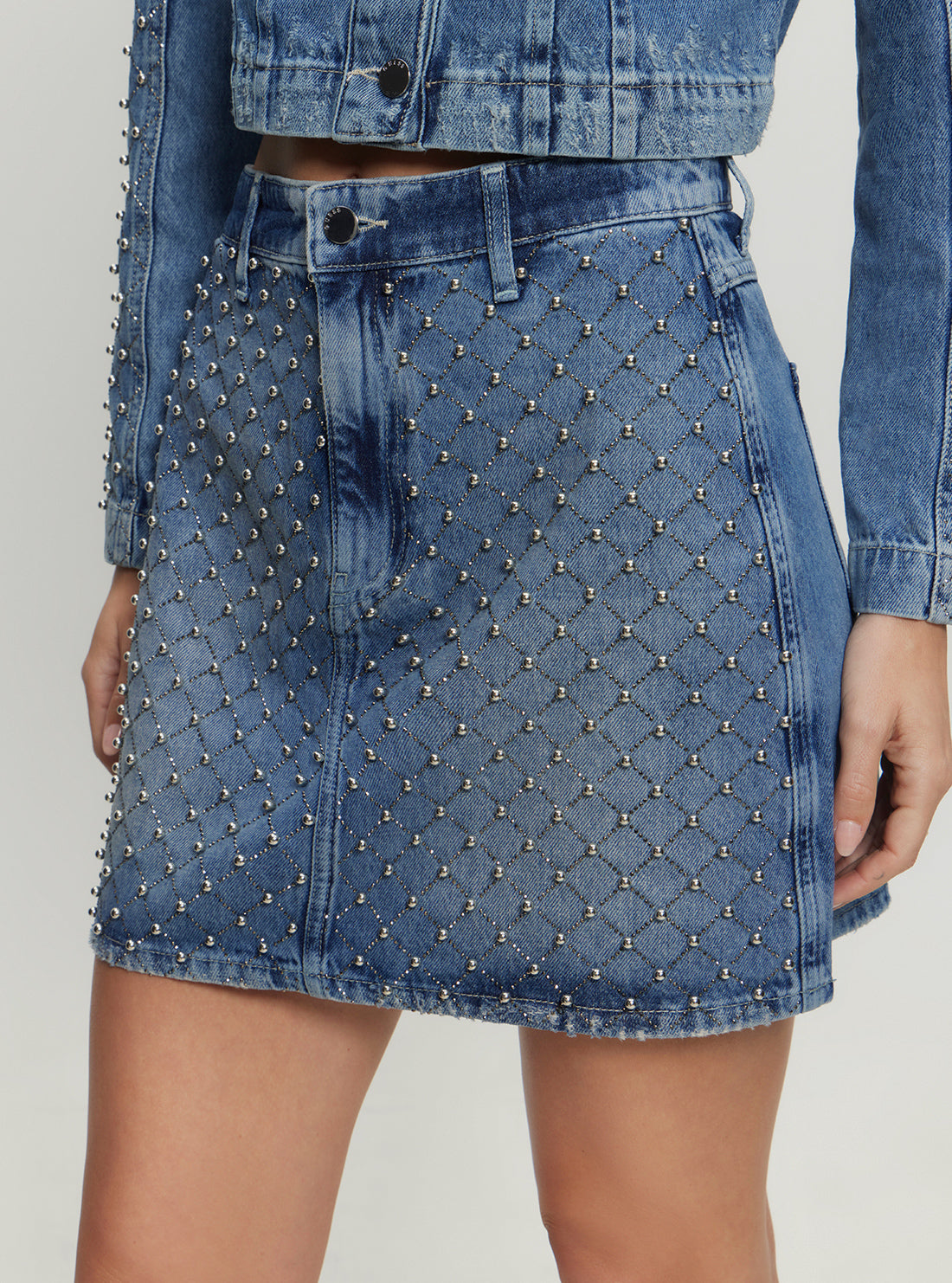 Blue Denim Carol Mini Skirt for Women - High Waisted A-Line Denim Skirt | Perfect for Casual Outfits, Date Nights & Summer Fashion