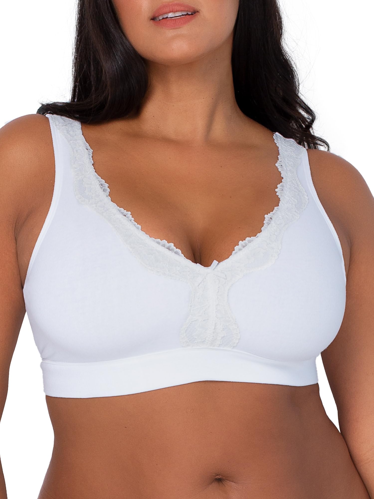 Fruit of the Loom Women's Wireless Cotton Bralette - Comfortable Full Coverage Bra for Everyday Wear, Lounge & Sleep