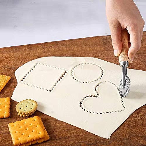 Stainless Steel Pastry Wheel Cutter - Professional Pasta & Dough Cutter with 1.3