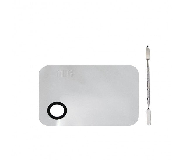 Professional Callas Makeup Palette with Spatula - Rectangular Cosmetic Mixing Tray for Makeup Artists & DIY Beauty Blending - Perfect for Studio, Travel & Home Use
