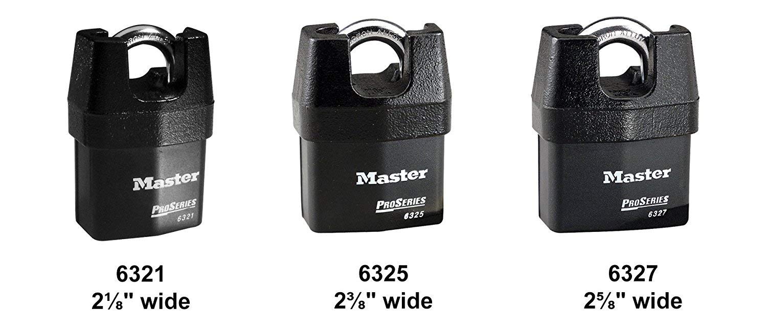 Master Lock Pro Series 6325NKA-6 High Security Padlock (6-Pack) with BumpStop Technology - Heavy Duty Outdoor Use for Gates, Storage Units & Sheds