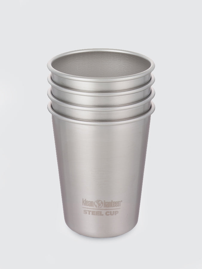 Klean Kanteen 10oz Stainless Steel Cups (296ml) - 4 Pack Set of Insulated Drinking Cups for Hot & Cold Beverages - Perfect for Camping, Travel, Office and Home Use