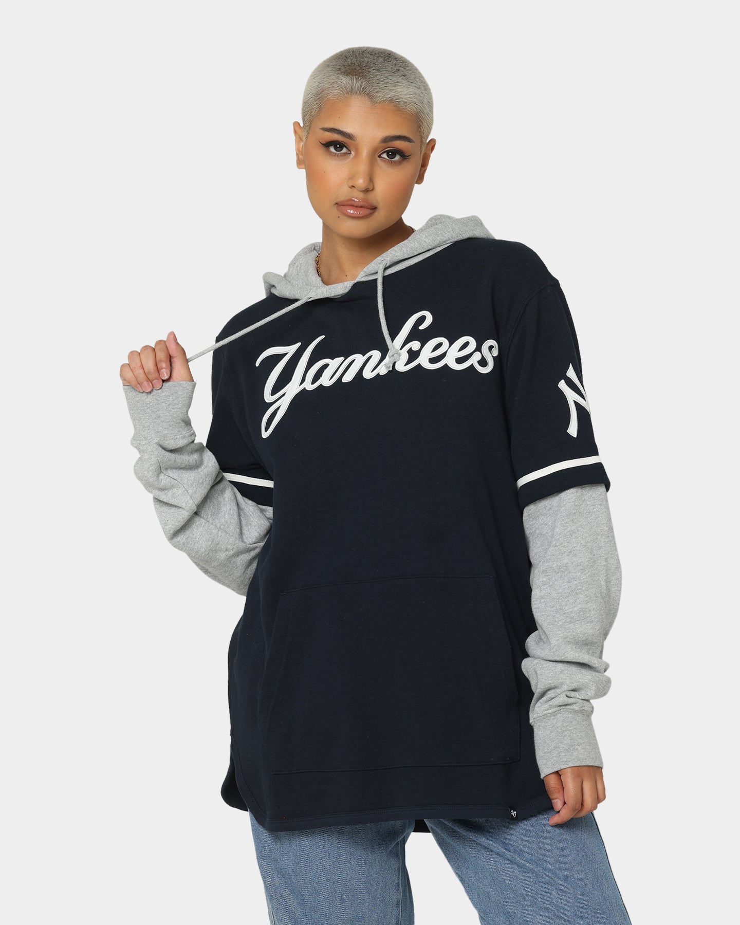 47 Brand New York Yankees Shortstop Hoodie - Navy Blue Pullover for Men & Women - Cozy Fall & Winter Wear for Baseball Fans & Street Style