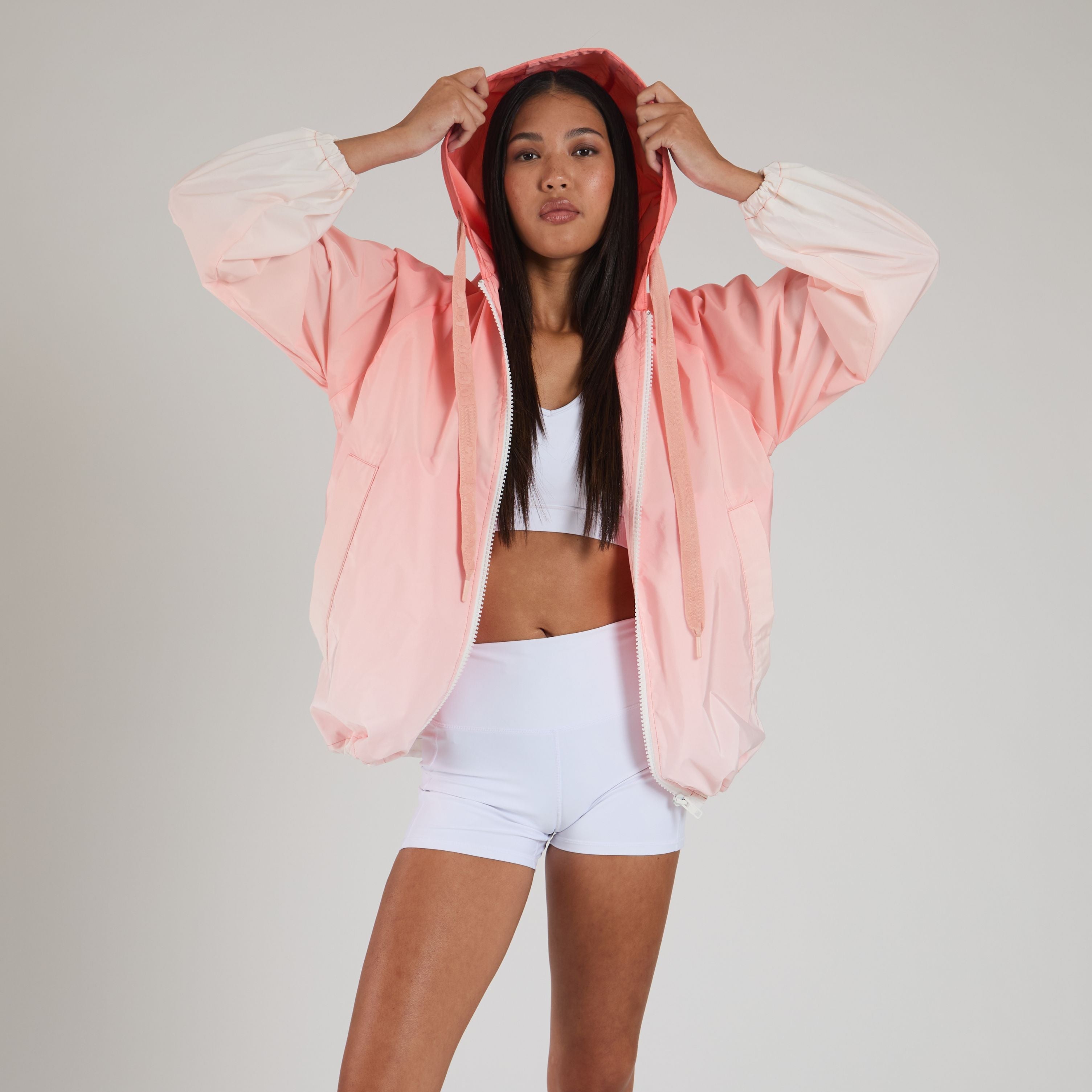 Morgan Oversized Lightweight Jacket for Women - Waterproof Windbreaker with Hood - Casual Streetwear Coat for Spring & Fall - Perfect for Outdoor Activities, Travel & Daily Wear