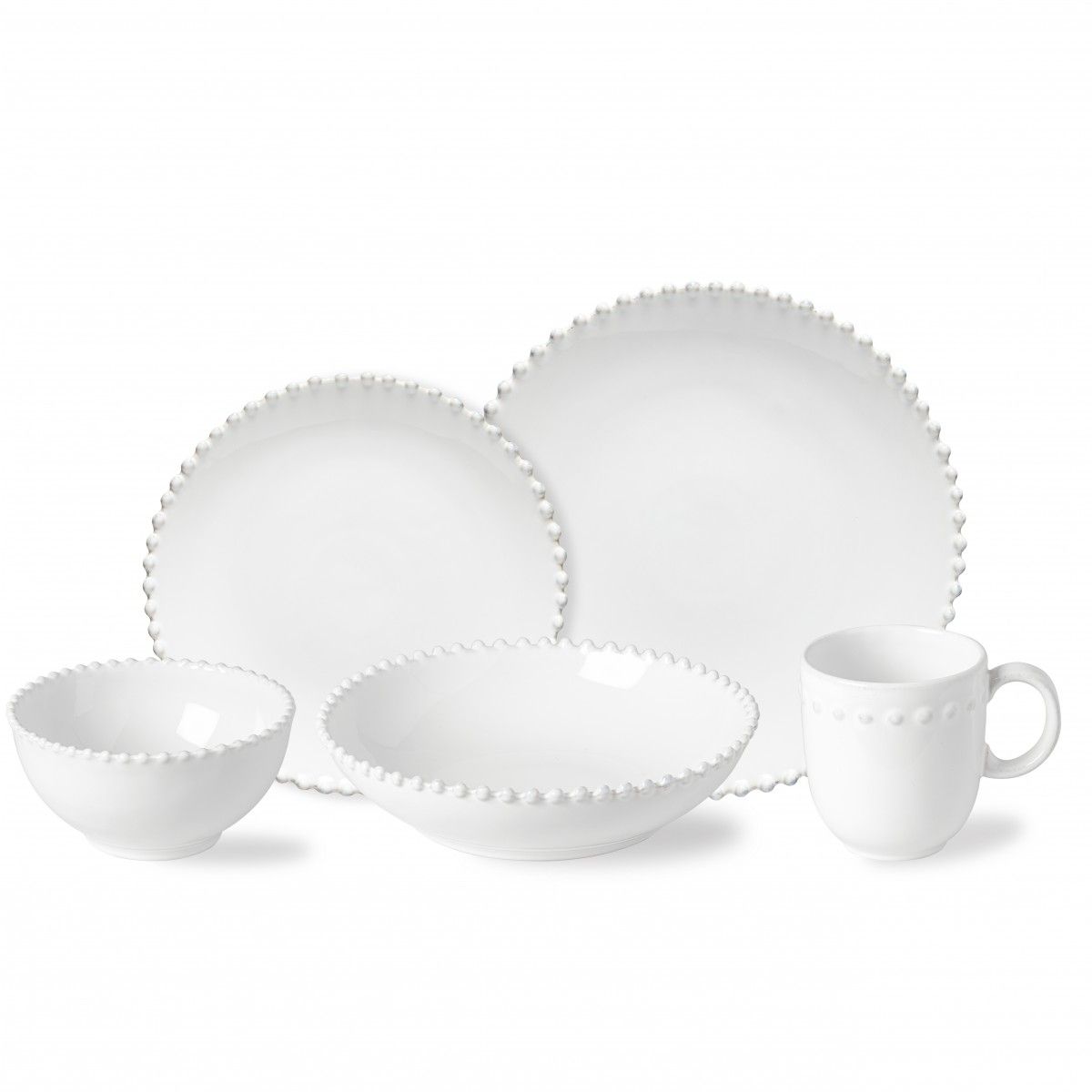 5-Piece Pearl Dinnerware Set - Elegant Tableware for Formal Dining, Parties & Special Occasions