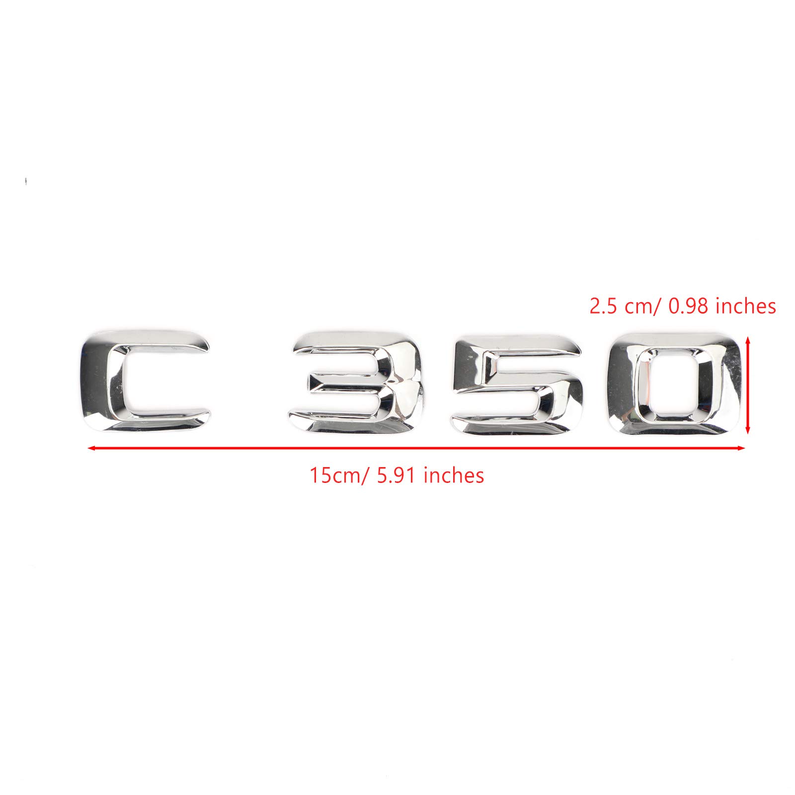 Chrome Rear Trunk Emblem Badge Nameplate for Mercedes C350 - Custom Letters & Numbers Decal | Car Accessories & Exterior Styling Upgrade