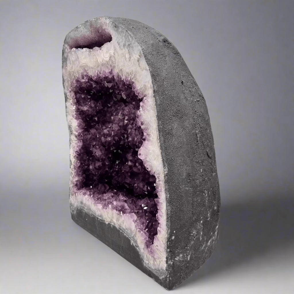 Natural Brazilian Amethyst Geode Cathedral - 17 to 84 lbs | Large Healing Crystal Cluster for Home Decor, Meditation & Spiritual Gifts