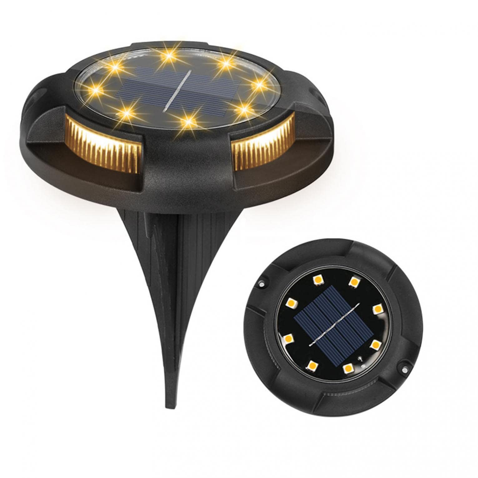 12 LED Solar Ground Lights - Upgraded Waterproof Outdoor Solar Powered In-Ground Lighting for Walkways, Yards & Patios | 8 Main Lights + 4 Side Lights | Perfect for Garden Paths, Driveways & Landscape Lighting