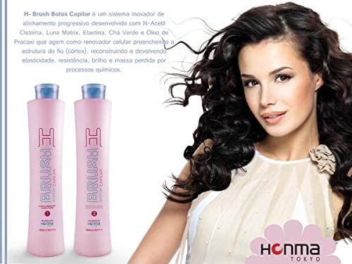 Brazilian Keratin Hair Treatment Brush - H-Brush Btox Honma Tokyo 2L | Professional Straightening & Smoothing System | 100% Straight Hair with Volume Control | Includes $30 Free Gifts | Perfect for Salon-Quality Hair at Home or Professional Styling