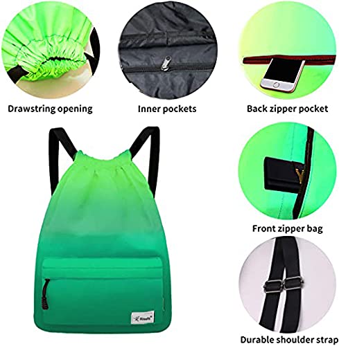 Waterproof Drawstring Backpack - Lightweight Gym Sackpack for Men & Women - Perfect for Sports, Beach, Travel & Outdoor Activities