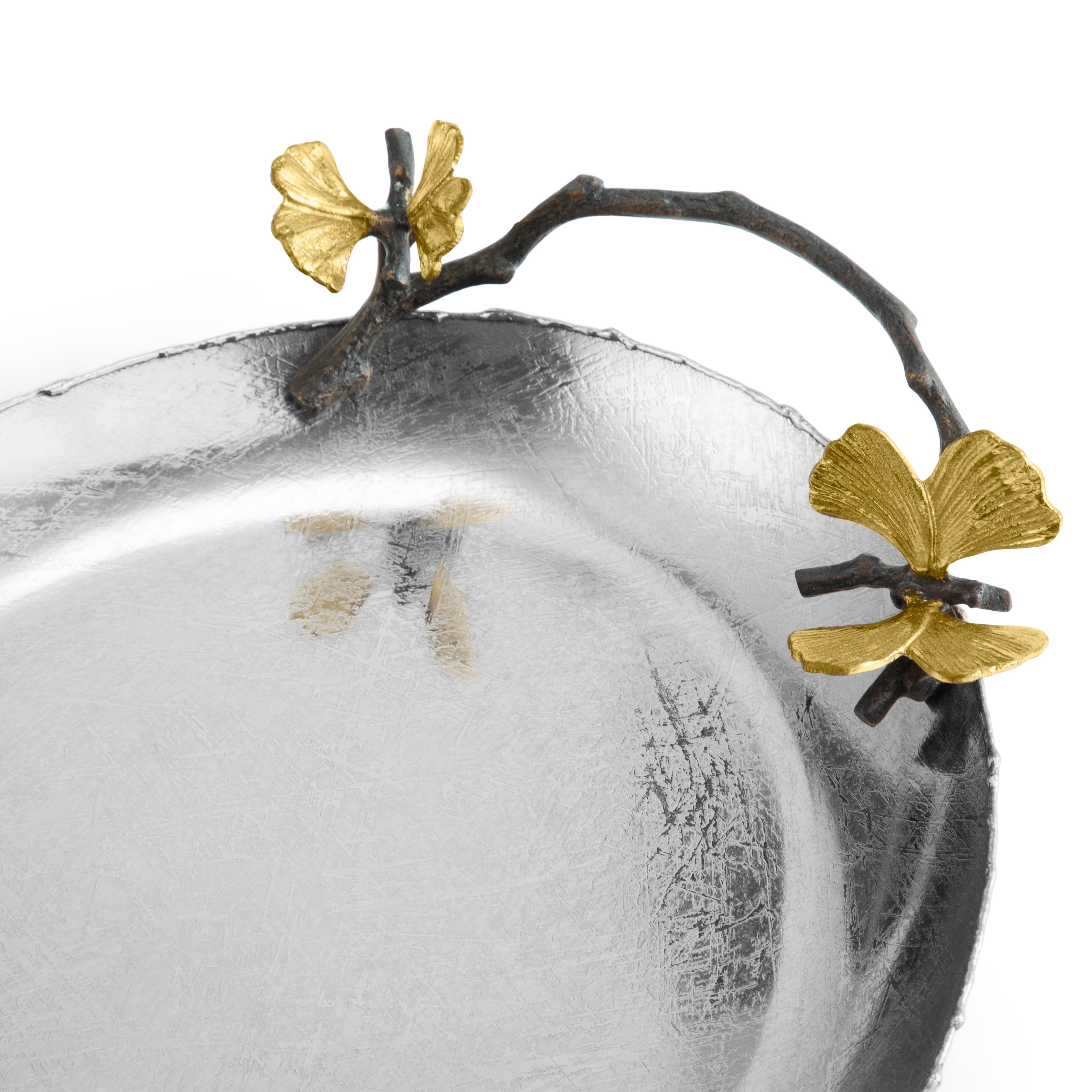 Butterfly Ginkgo Medium Serving Tray - Elegant Decorative Tray for Dining, Kitchen, or Coffee Table - Perfect for Entertaining, Home Decor, and Gift Giving