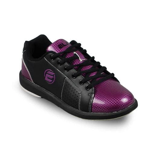 ELITE Women's Classic Purple and Black Bowling Shoes - Lightweight Comfort for League Play & Casual Bowling