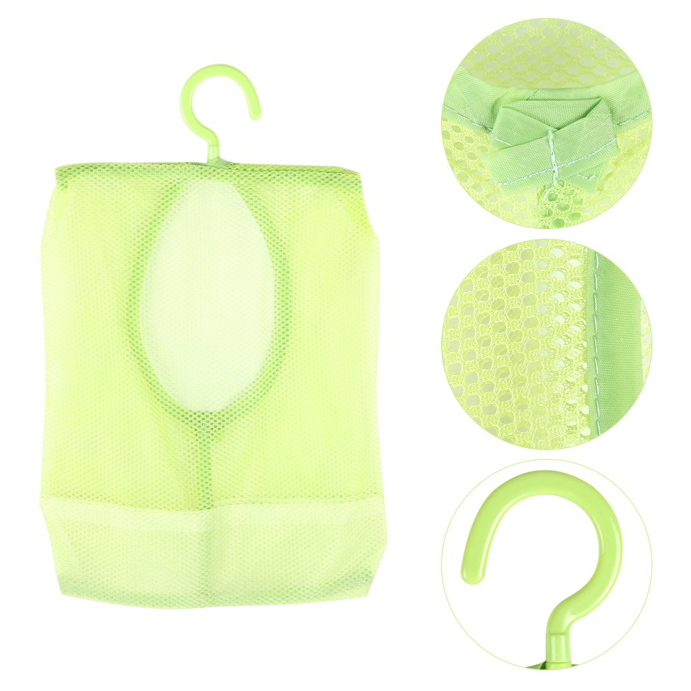 Multi-Purpose Hanging Mesh Storage Bag with Hanger - Perfect for Clothespins, Socks, Stockings, Bras & Underwear - Space-Saving Bathroom & Laundry Organizer (Green) | Ideal for Clothes Drying, Closet Organization & Small Item Storage