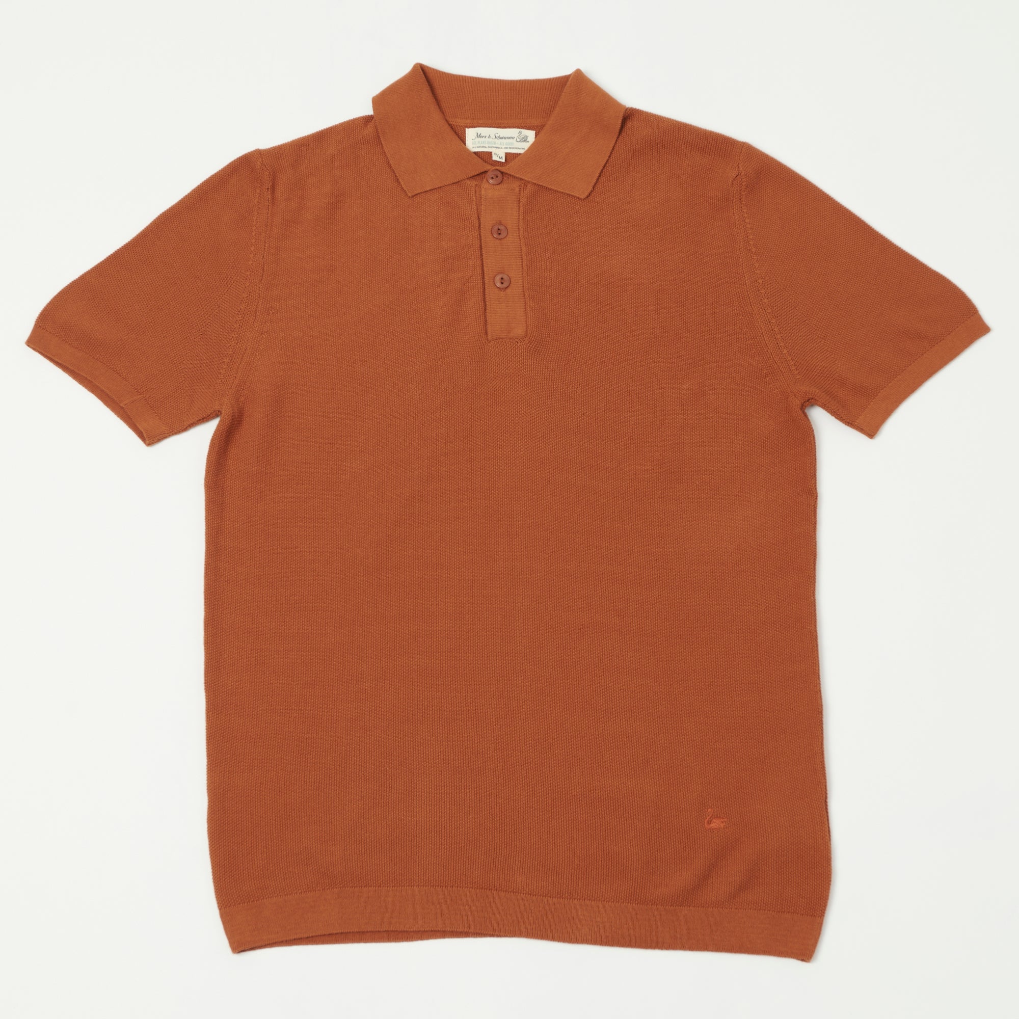 Merz b. Schwanen KPLP02 Organic Cotton Knitted Polo Shirt for Men - Comfortable Breathable Casual Wear in Caramel Brown | Perfect for Office, Golf & Summer Outings