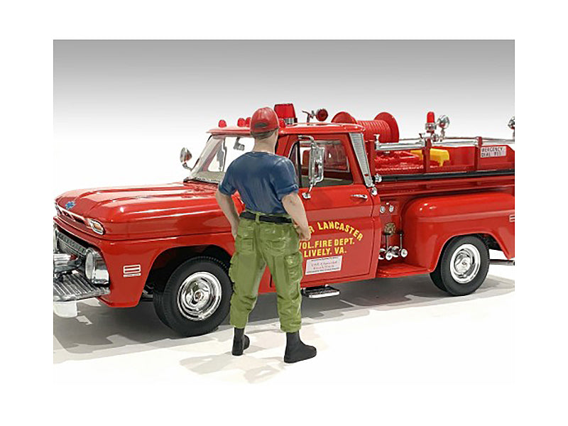 1/24 Scale Firefighters Off Duty Action Figure - Realistic Collectible Model for Diorama & Display by American Diorama - Perfect for Model Train Scenes, Toy Car Displays & Miniature Collections