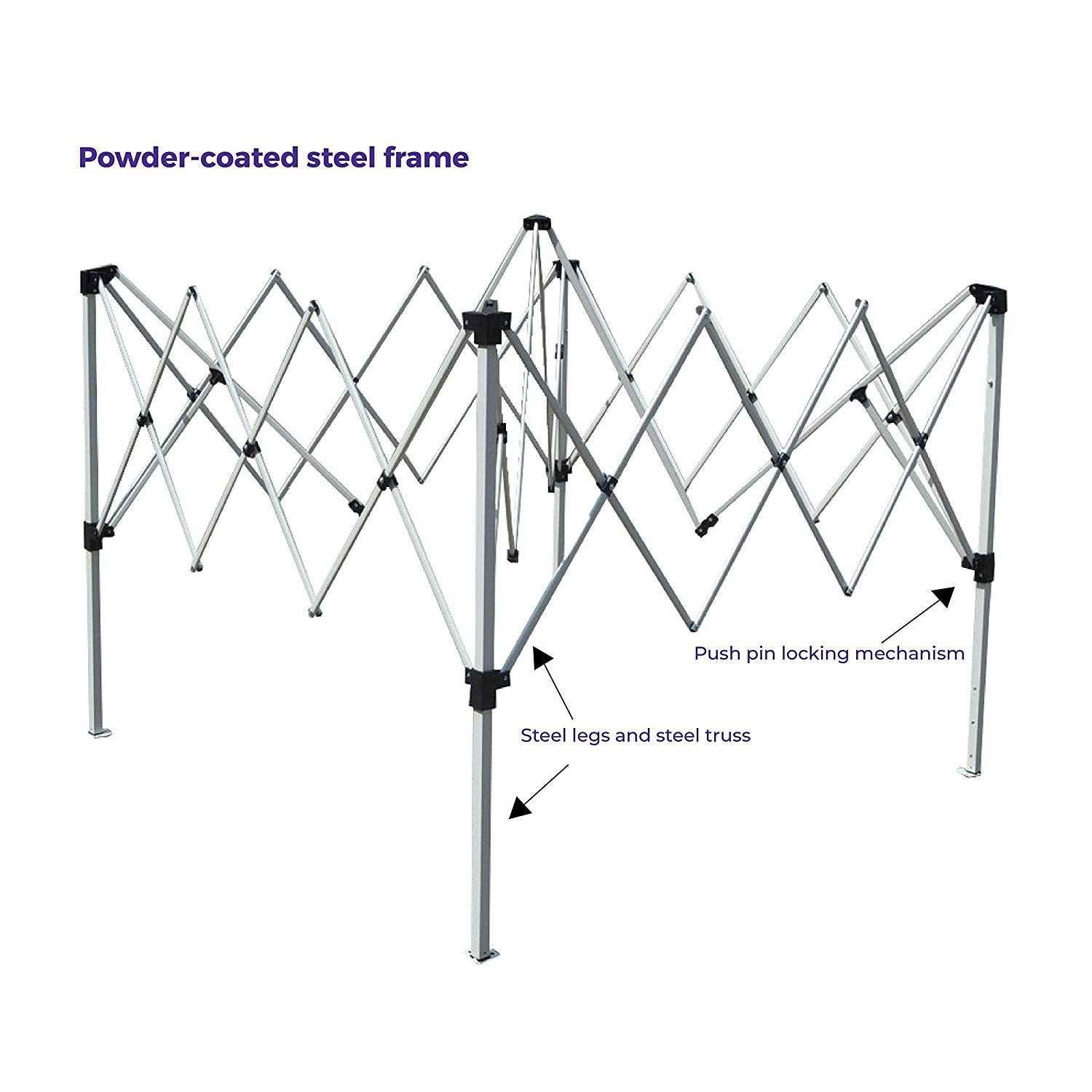 Impact Canopy 283010003 Slant Leg Canopy with One Sidewall - 10x10 ft Blue Outdoor Pop Up Tent for Parties, Events, and Camping - Weather Resistant Instant Shelter for Backyard, Beach, and Tailgating