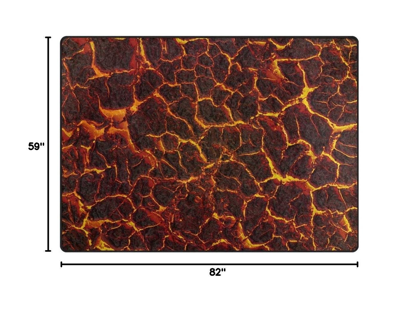 Flaming Lava Magma Area Rug 5x7 ft - Non-Slip Soft Washable Carpet for Living Room, Bedroom, Kitchen - Deep Sea Lava Design Home Decor with Durable Upholstery - Perfect for Cozy Spaces & Modern Interior Design