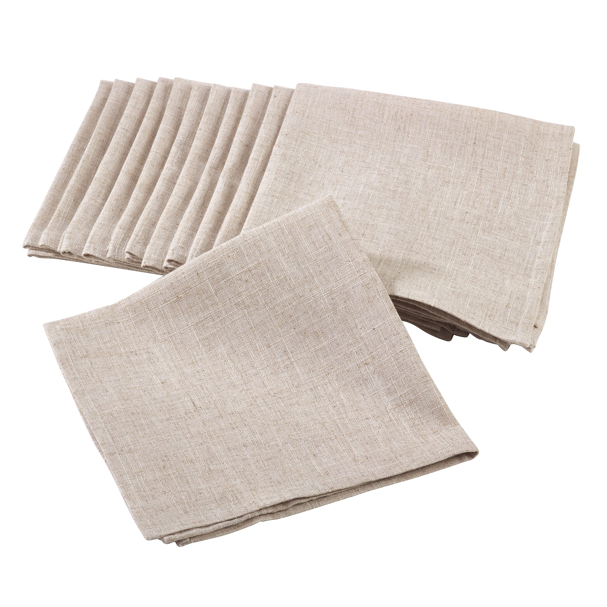 Premium Plain White Table Napkins (Set of 12) - Soft & Absorbent Dinner Napkins for Everyday Meals, Parties, and Fine Dining
