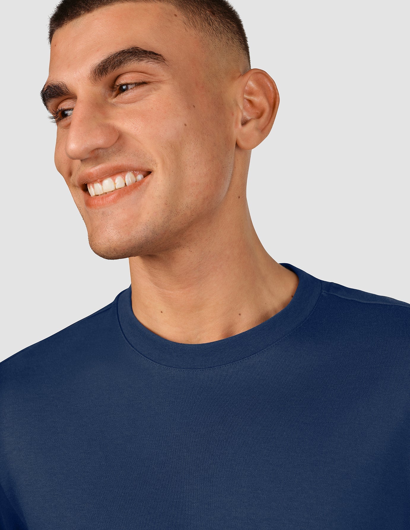 Heavyweight Box Fit T-Shirt for Men - Navy Blue Cotton Crewneck Tee - Perfect for Gym, Workout & Casual Wear