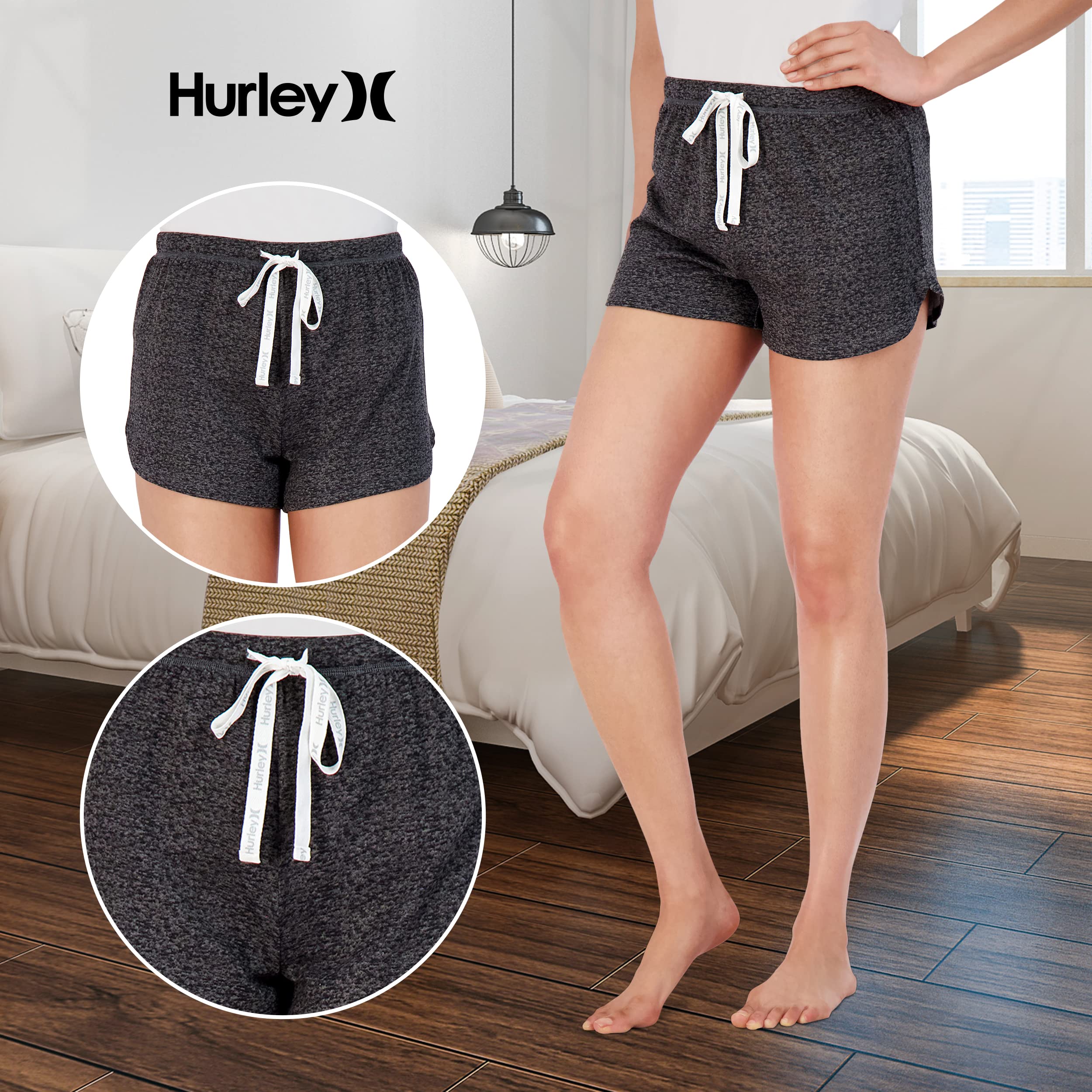 Hurley Women's Pajama Shorts 2-Pack - Soft Lounge Sleep Shorts for Summer, Cute & Comfortable Nightwear - Perfect for Bedtime, Lounging at Home, and Vacation Getaways