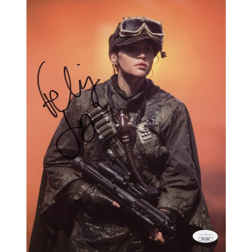 Felicity Jones Autographed 8x10 Photo - JSA COA - Star Wars Rogue One Jyn Erso Signed Memorabilia - Perfect for Movie Collectors & Star Wars Fans Display