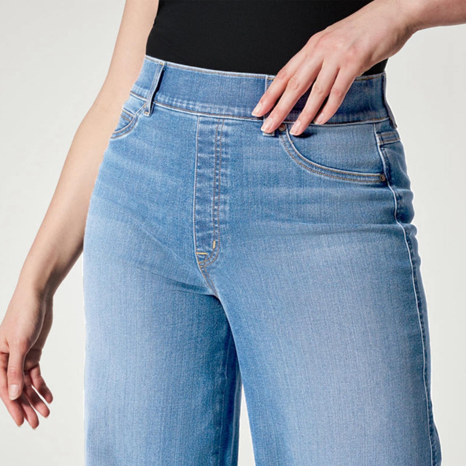 Women's Wide Leg Jeans - Stretchy Elastic Waist for Plus Size | Casual & Work