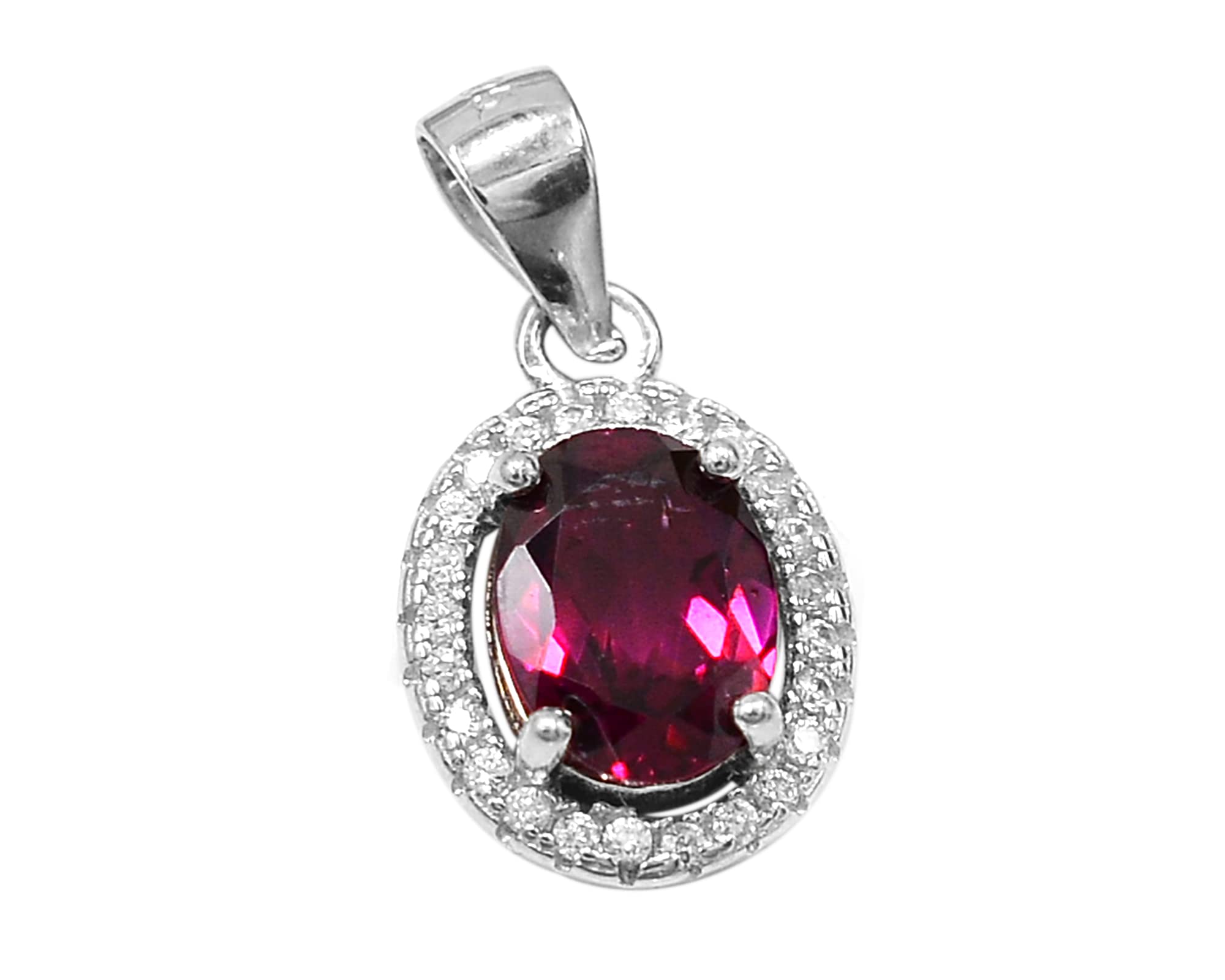 January Birthstone Natural Red Rhodolite Garnet Jewelry Set - 925 Sterling Silver Ring, Earrings & Pendant for Women | Perfect Love & Friendship Gift for Girlfriend, Wife or Daughter | Ideal for Valentine's Day, Anniversary & Special Occasions