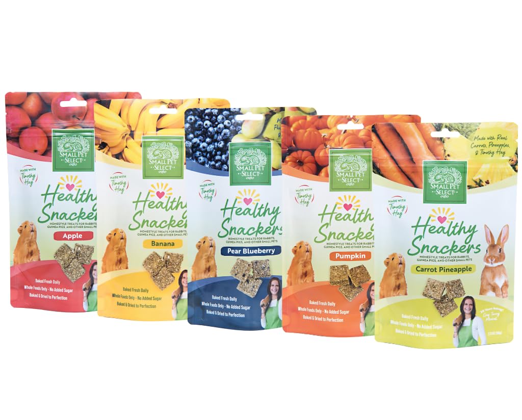 Small Pet Select - Healthy Snacker Bundle (5 Bags) | Natural Treats for Rabbits, Guinea Pigs & Small Animals | Perfect for Training, Rewards & Daily Enrichment