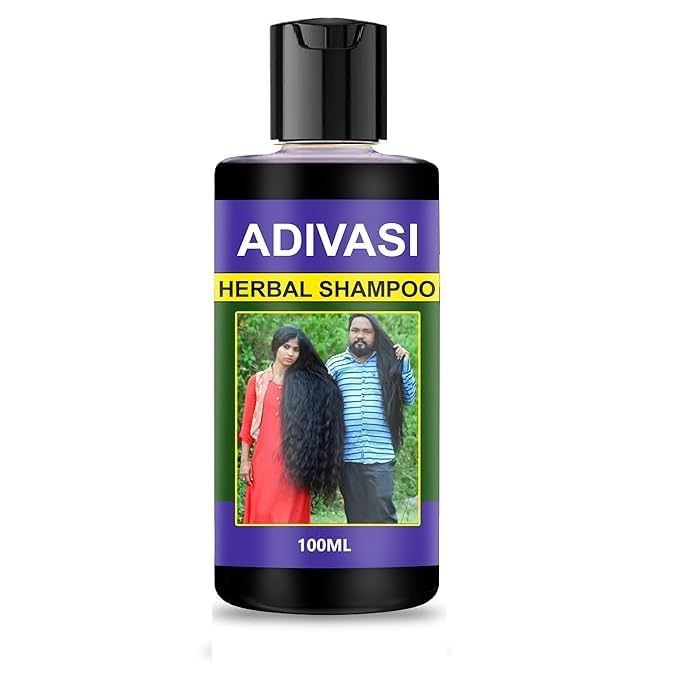 Organic Adivasi Herbal Shampoo for Hair Nourishment & Scalp Care - Promotes Healthy Hair Growth | 100ml (Pack of 1) | Ideal for Dry, Damaged Hair & Dandruff Treatment at Home