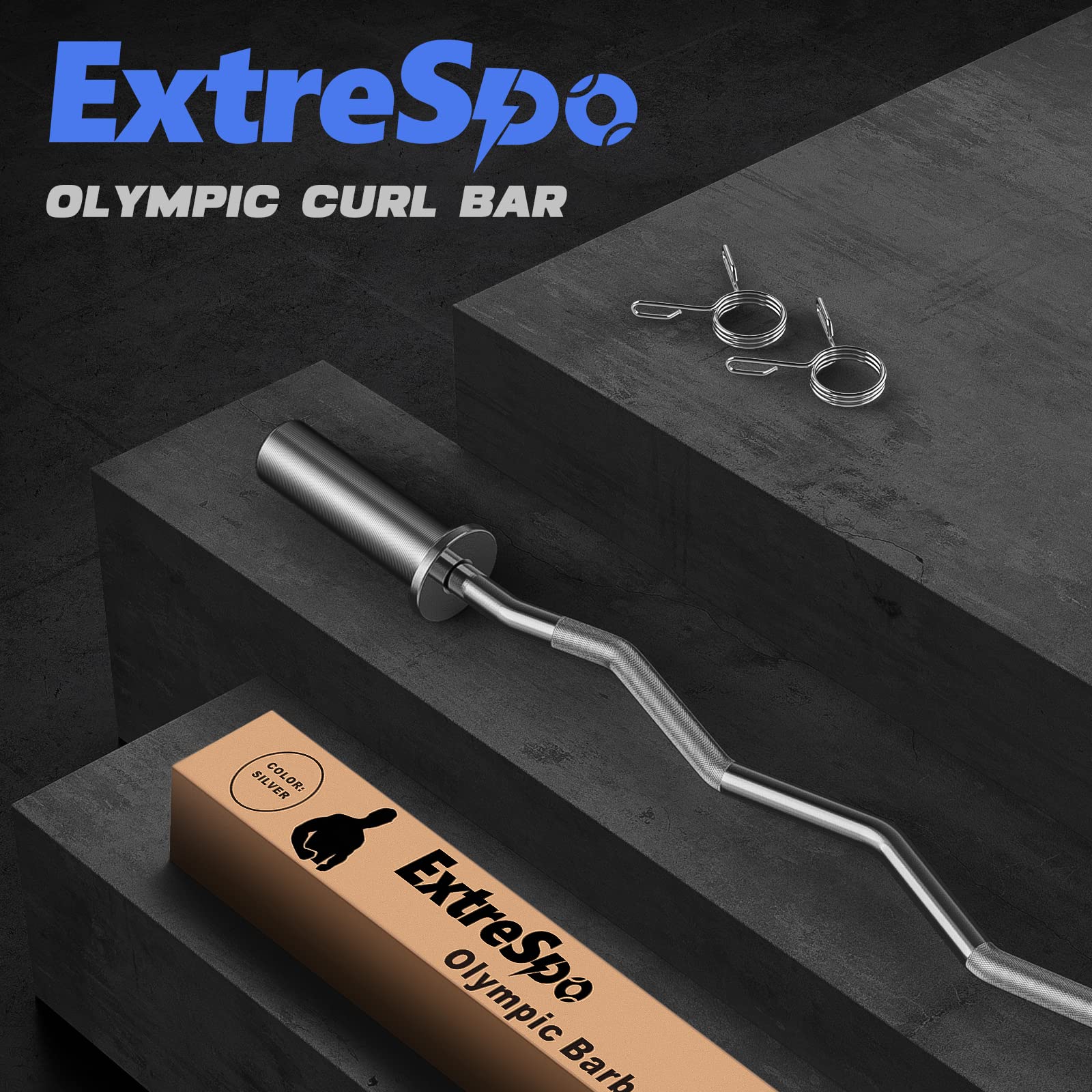 Olympic EZ Curl Barbell Bar 47
