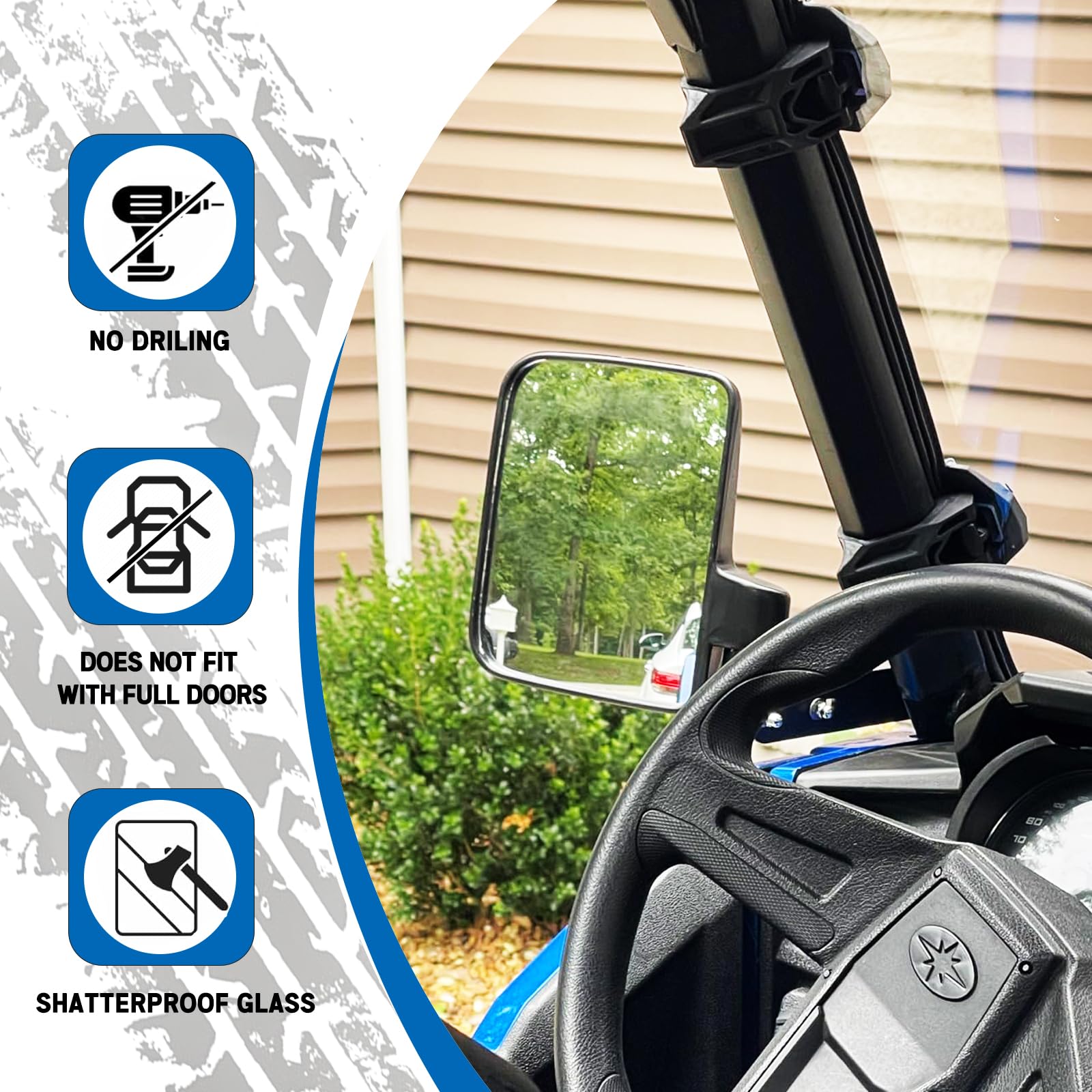 Polaris General 1000 EPS XP 4 Side View Mirrors (2016-2024) - Factory-Style Non-Destructive Mount, Pro-Fit Cage Compatible - Perfect for Off-Road Adventures & Trail Riding
