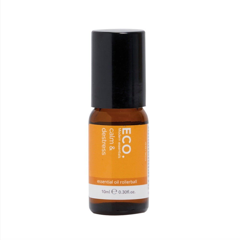 Eco Modern Essentials Aroma Essential Oil Roller Ball 10ml - Lavender & Chamomile Blend for Calming & Stress Relief - Perfect for Yoga, Meditation & Relaxation at Home
