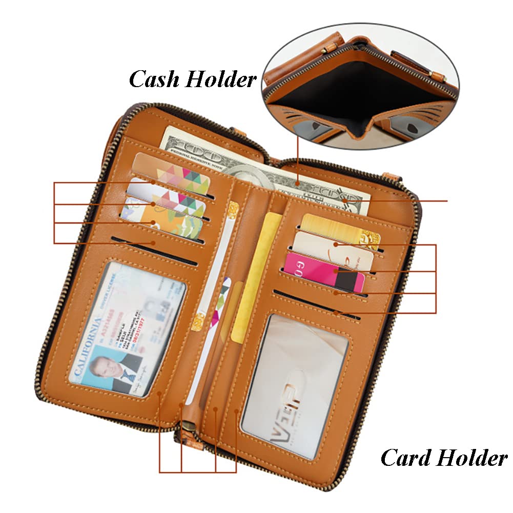 Premium Vegetable-Tanned Leather Phone Card Cash Sling Bag - Slim Crossbody Shoulder Wallet for Men & Women (Black) - Ideal for Travel, Outdoor Adventures & Everyday Carry