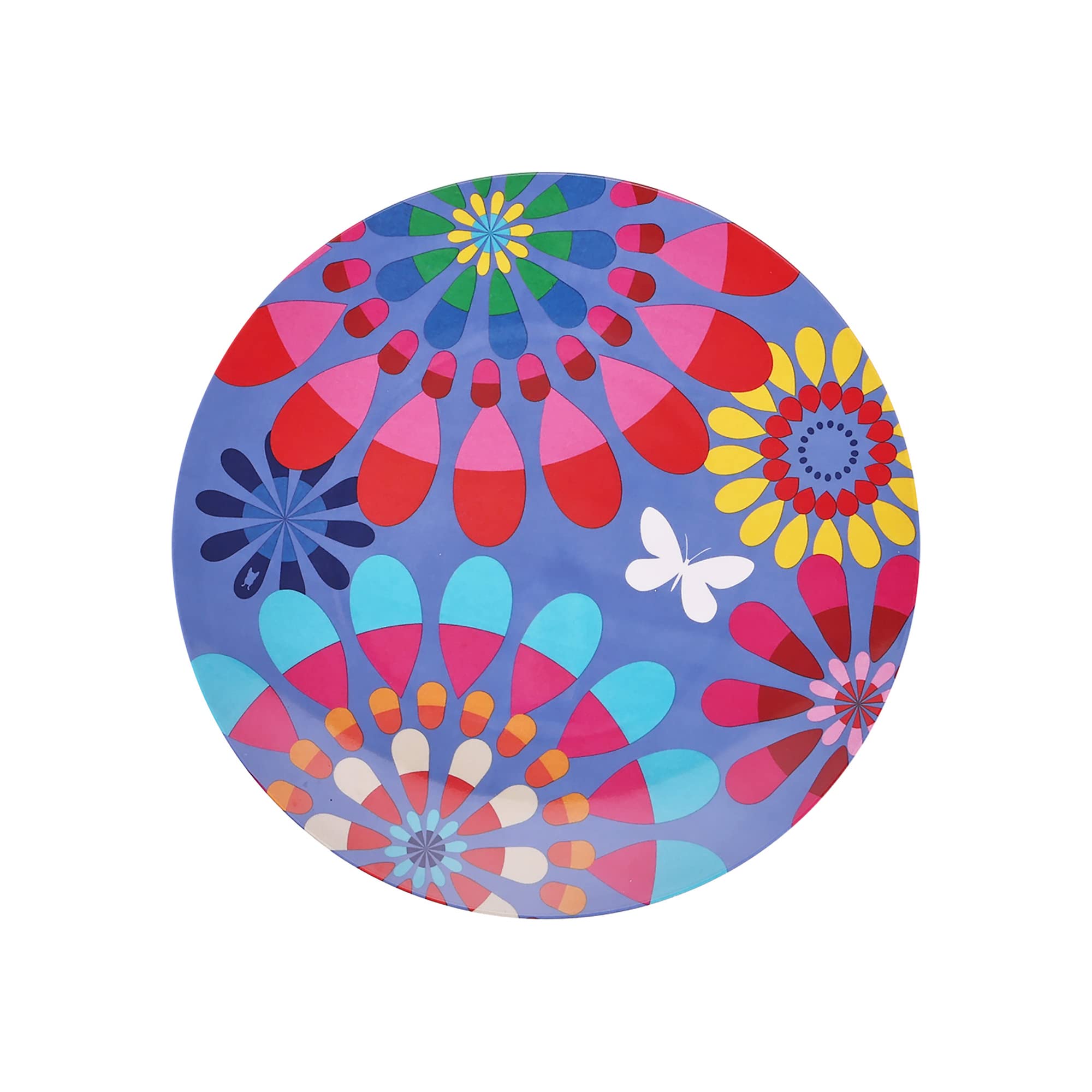 French Bulldog Melamine Plates - 4-Piece 9-Inch Salad Plate Set - Durable Dinnerware for Indoor & Outdoor Use - Perfect for Parties, Picnics, and Festivals
