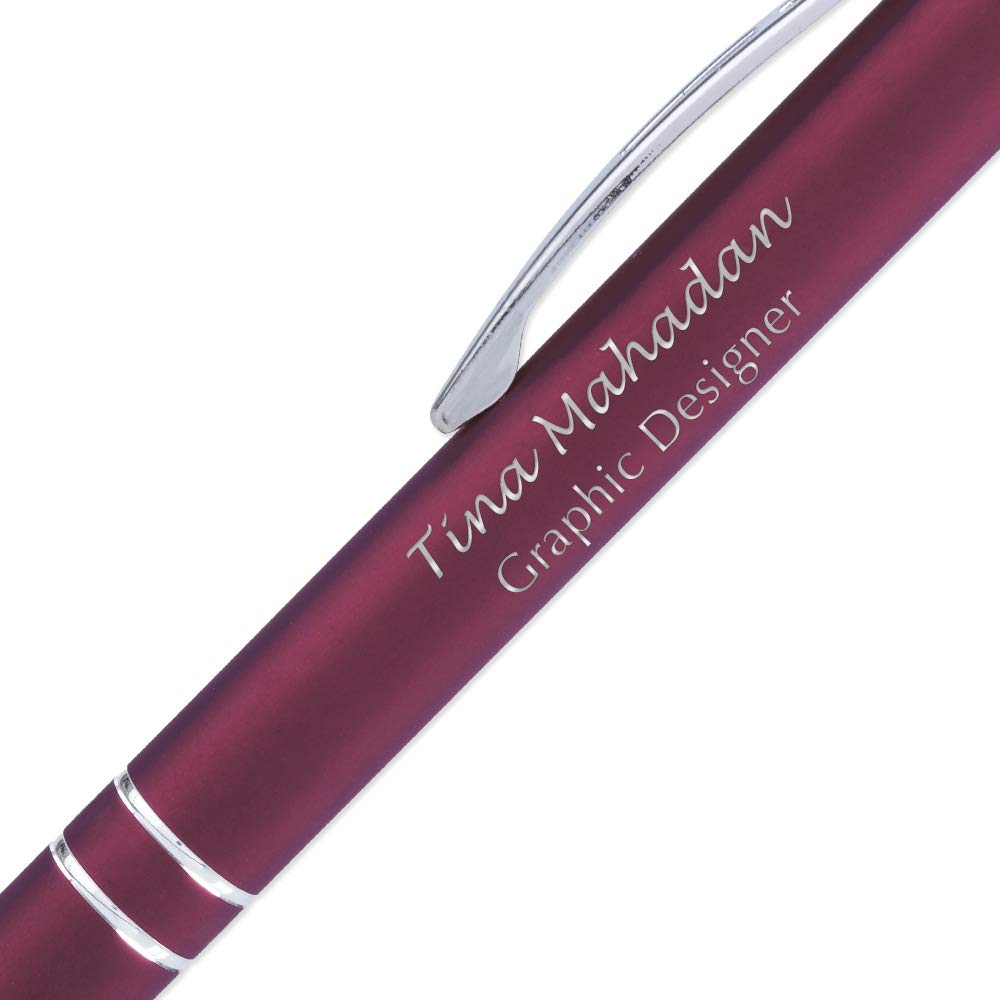 5 Custom Laser-Engraved Metal Ballpoint Gel Ink Pens - Free Personalization - Premium Corporate Gifts for Birthdays, Anniversaries, Graduations & Holidays - Perfect for Business Promotions, Client Appreciation & Special Occasions