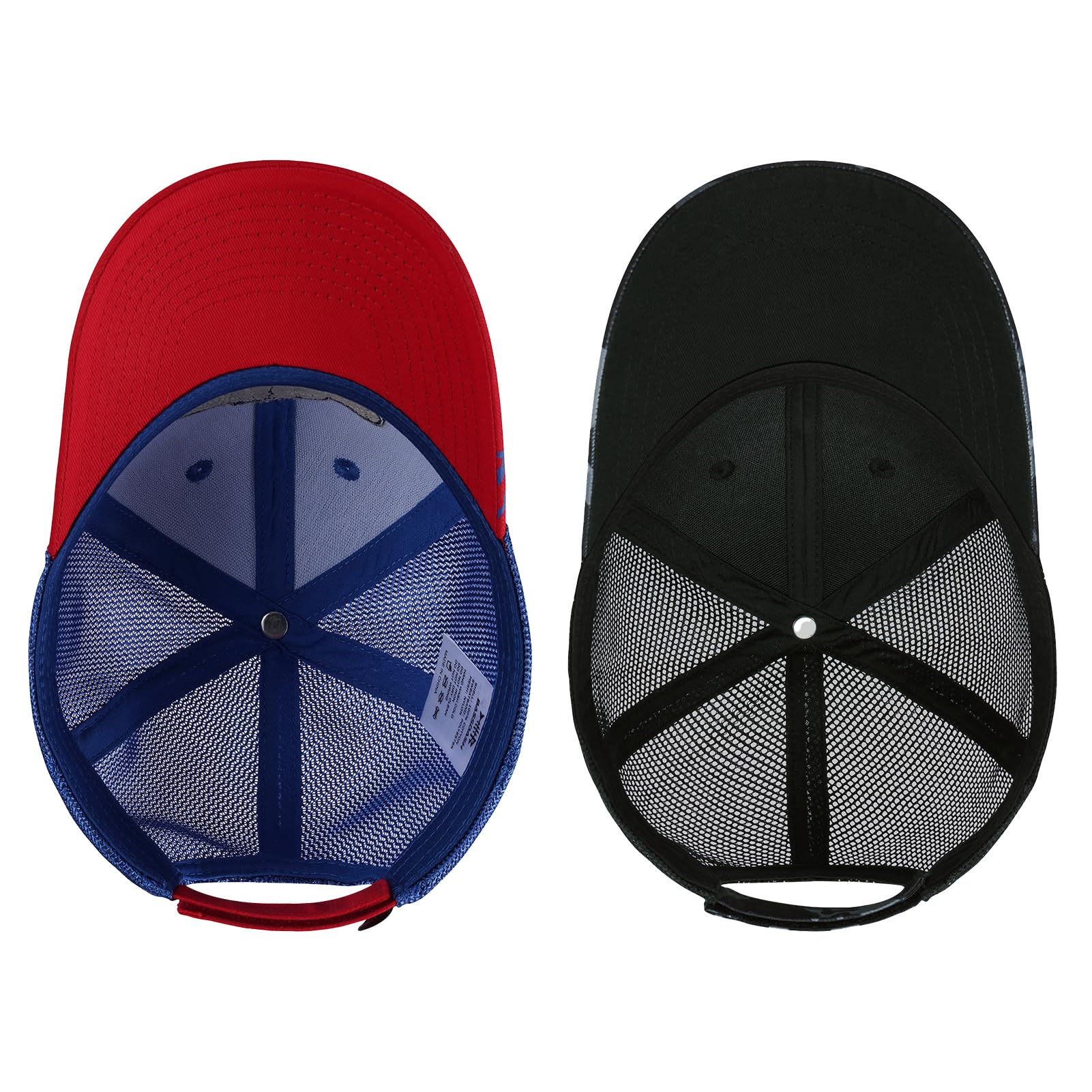 BassDash Kids & Youth Fishing Sun Hat - Adjustable Mesh Back Baseball Cap for Boys & Girls - UV Protection for Outdoor Activities - Perfect for Fishing, Hiking, and Beach Trips (2-Pack)
